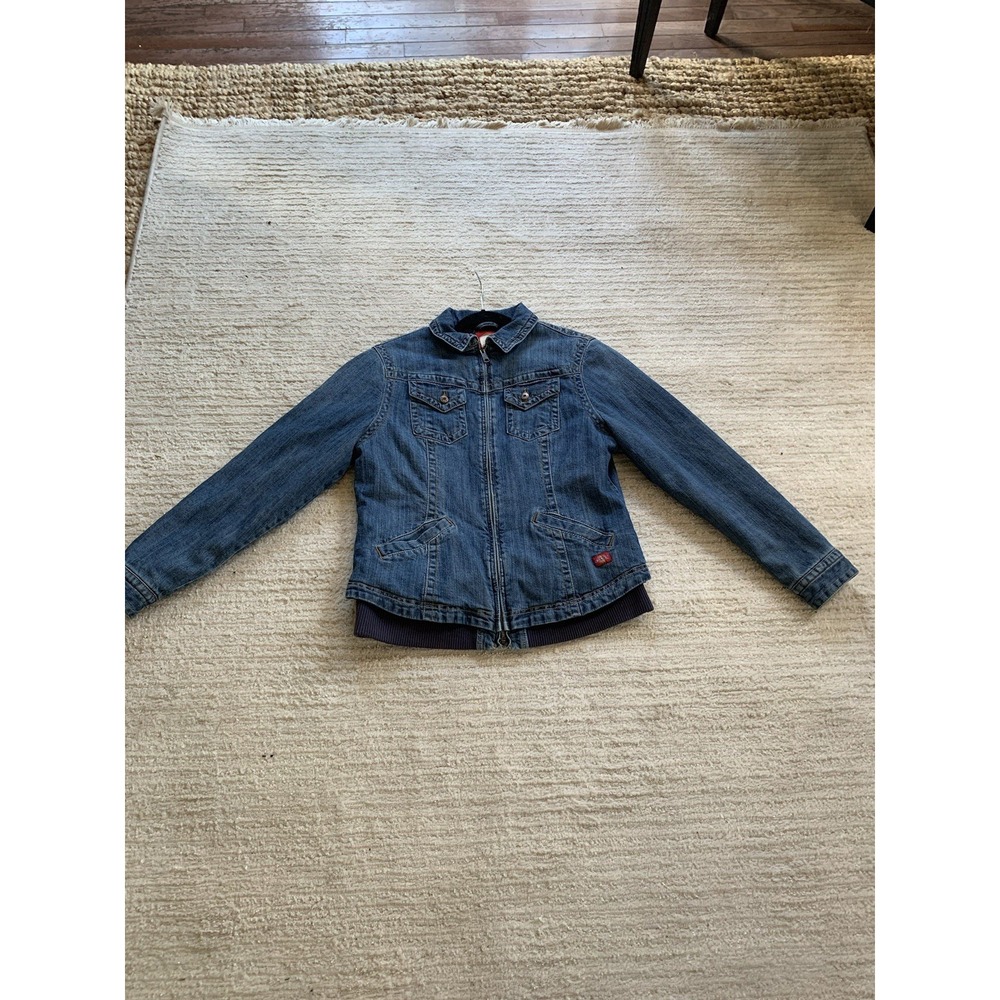 Dickies Insulated Quilted Blue Denim Work Jacket Size‎ M Classic Vintage 20697